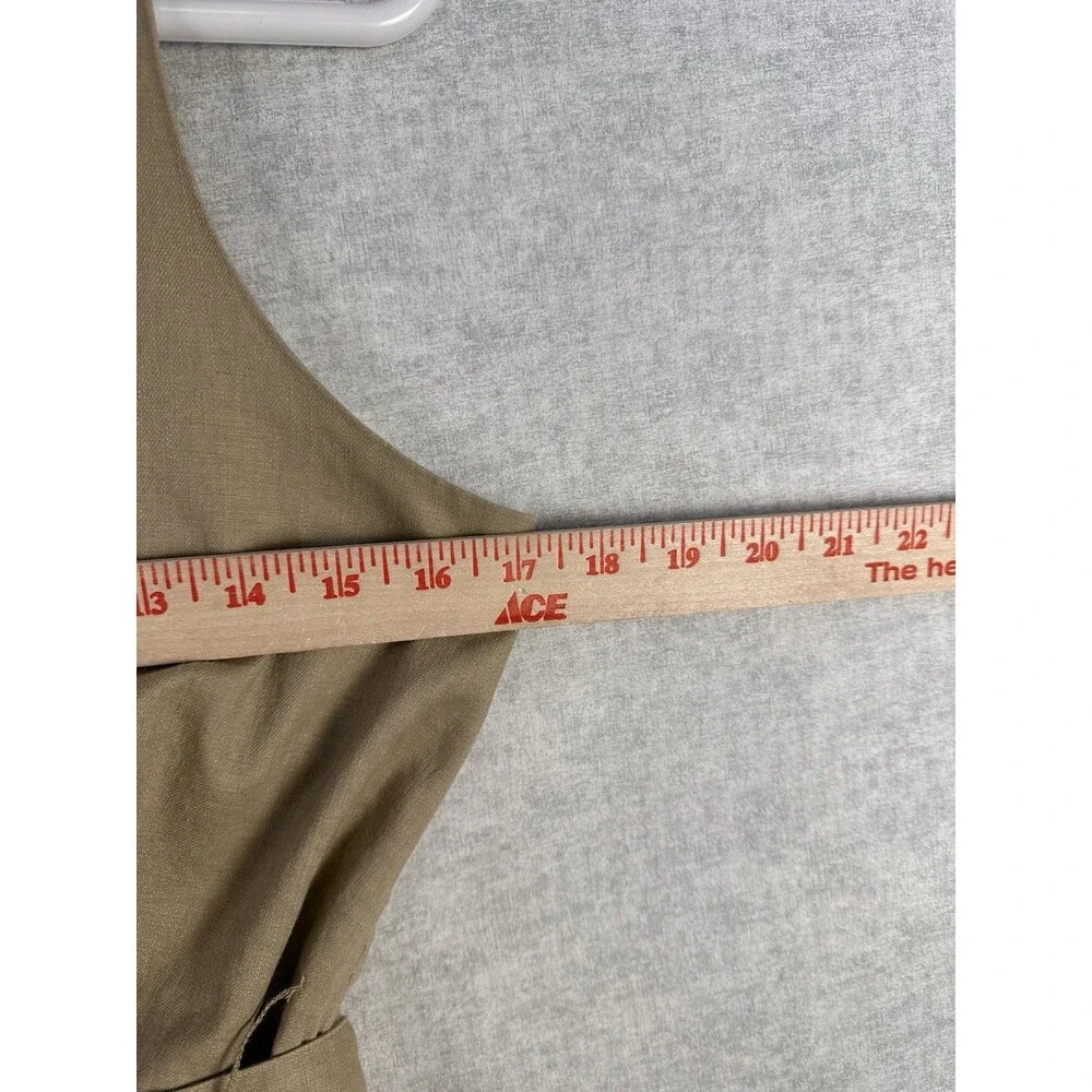Banana Republic Linen Cotton Cropped Jumpsuit-Size 8 Belted Beige Minimalist